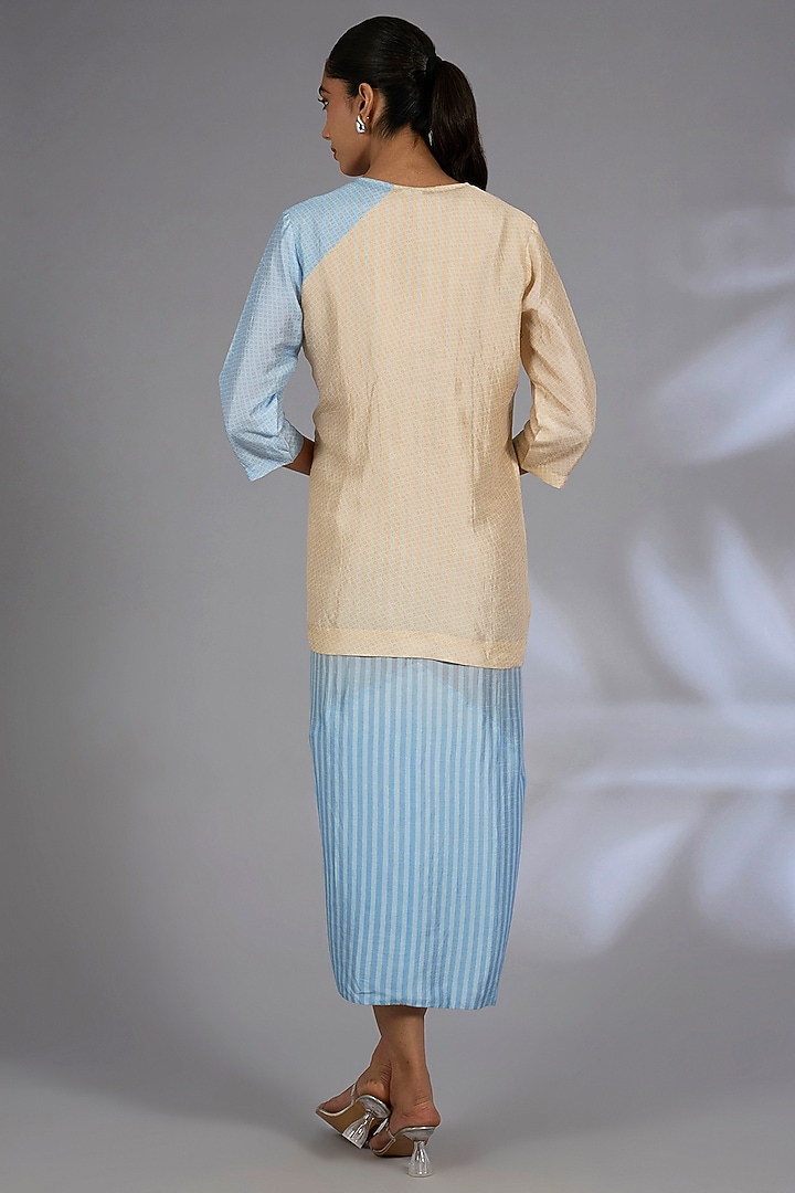 Multi-Colored Dupion Silk Jacket Vacation Dress by CLOS at Pernia's Pop Up Shop