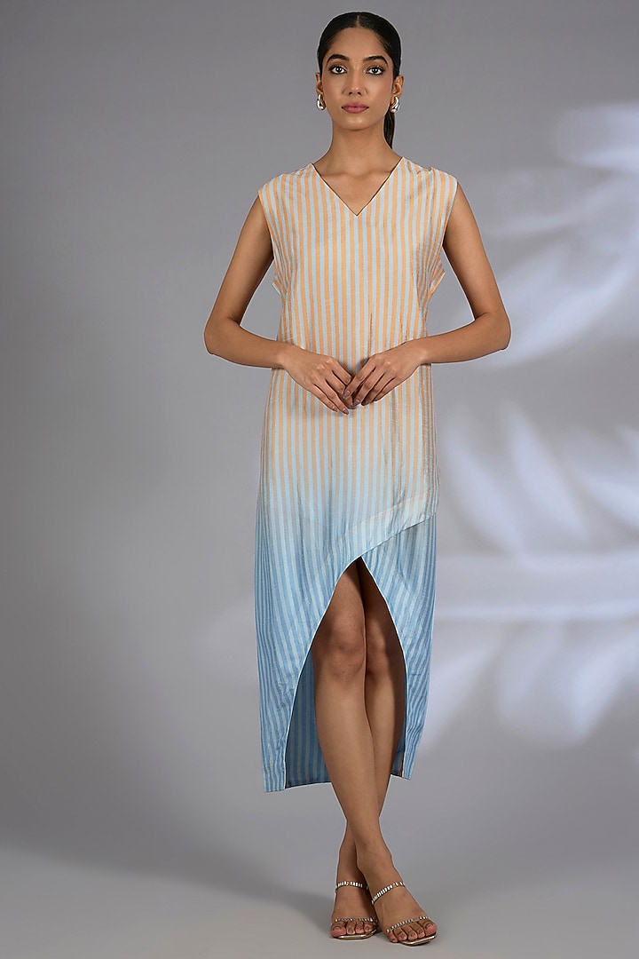 Multi-Colored Dupion Silk Jacket Vacation Dress by CLOS at Pernia's Pop Up Shop