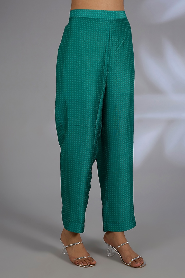 Multi-Colored Dupion Silk Assymetrical Kurta Set by CLOS at Pernia's Pop Up Shop