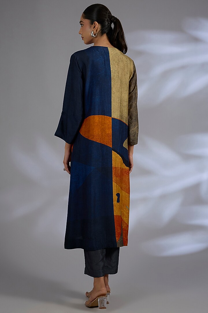Multi-Colored Dupion Silk Kurta Set by CLOS at Pernia's Pop Up Shop