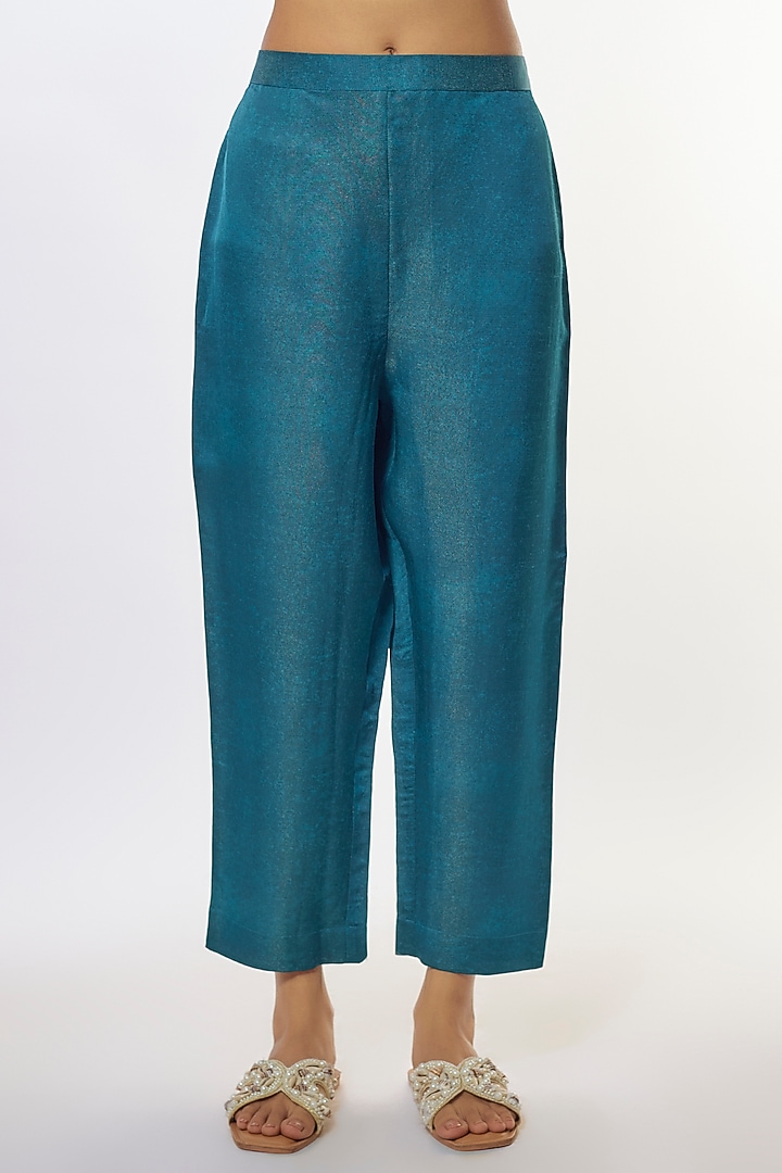 Pink Shimmer Silk Satin Abstract Printed Tunic Set by CLOS at Pernia's Pop Up Shop