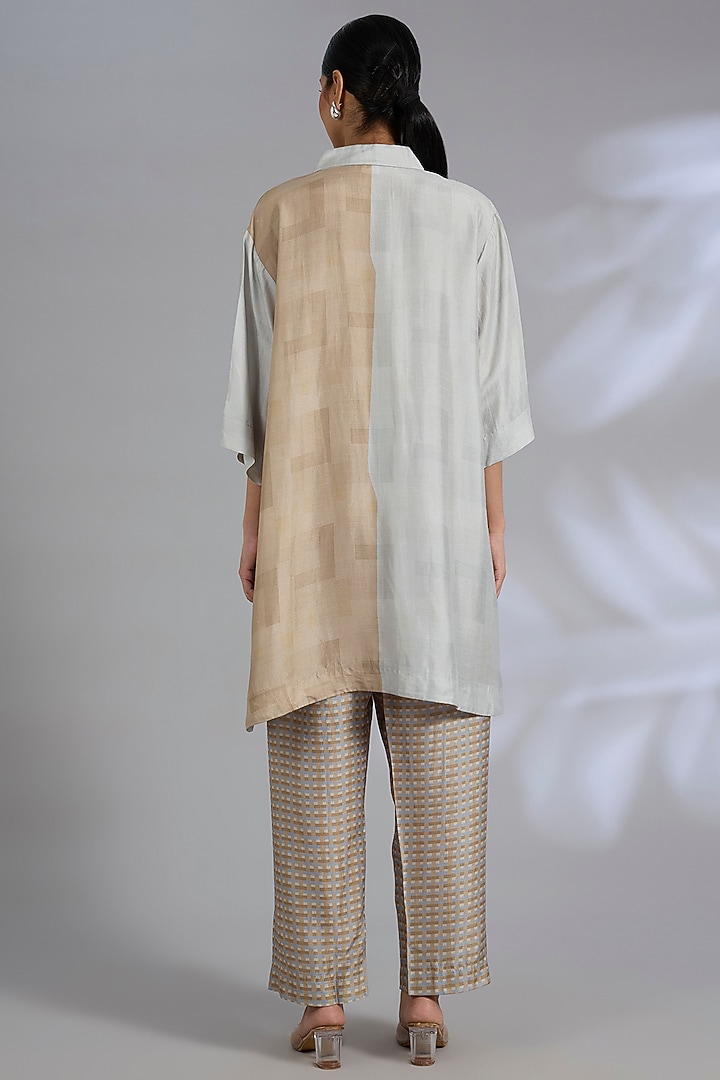 Multi-Colored Dupion Silk Geometric Printed Co-Ord Set by CLOS at Pernia's Pop Up Shop