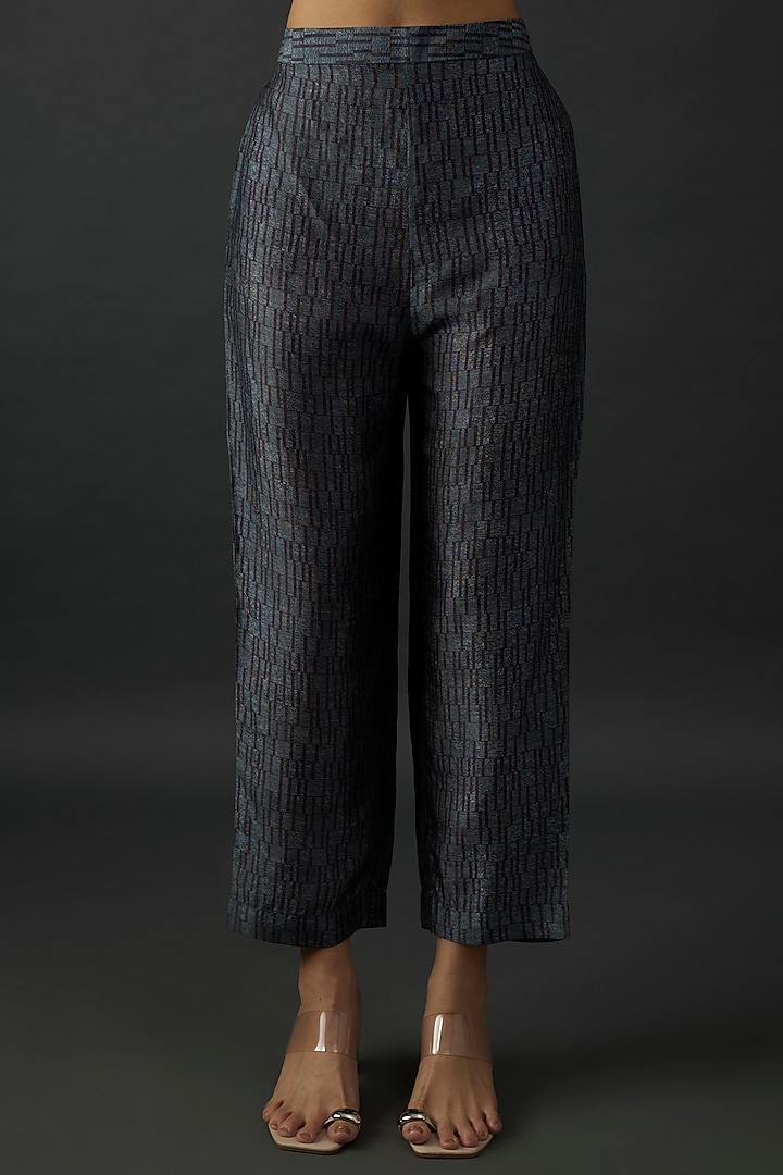 Grey Dupion Silk Printed & Sequins Embroidered Co-Ord Set by CLOS at Pernia's Pop Up Shop