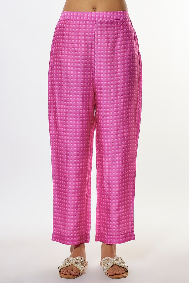 Pink Dupion Silk Floral Printed Co-Ord Set by CLOS at Pernia's Pop Up Shop