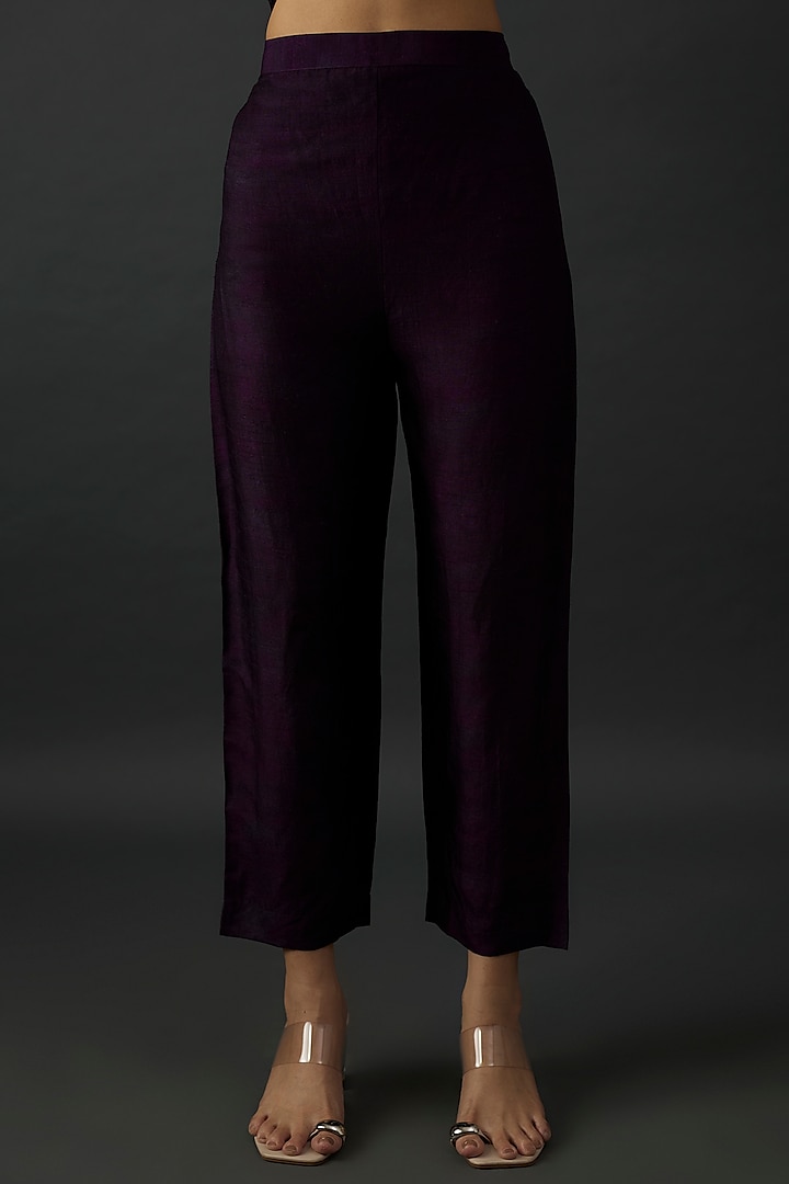 Purple Ombre Dupion Silk Printed Kurta Set by CLOS at Pernia's Pop Up Shop