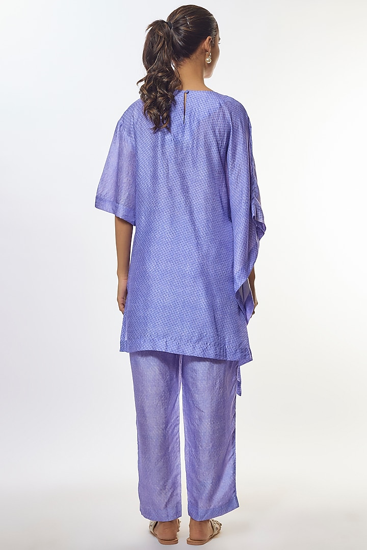 Purple Dupion Silk Floral Printed Co-Ord Set by CLOS at Pernia's Pop Up Shop