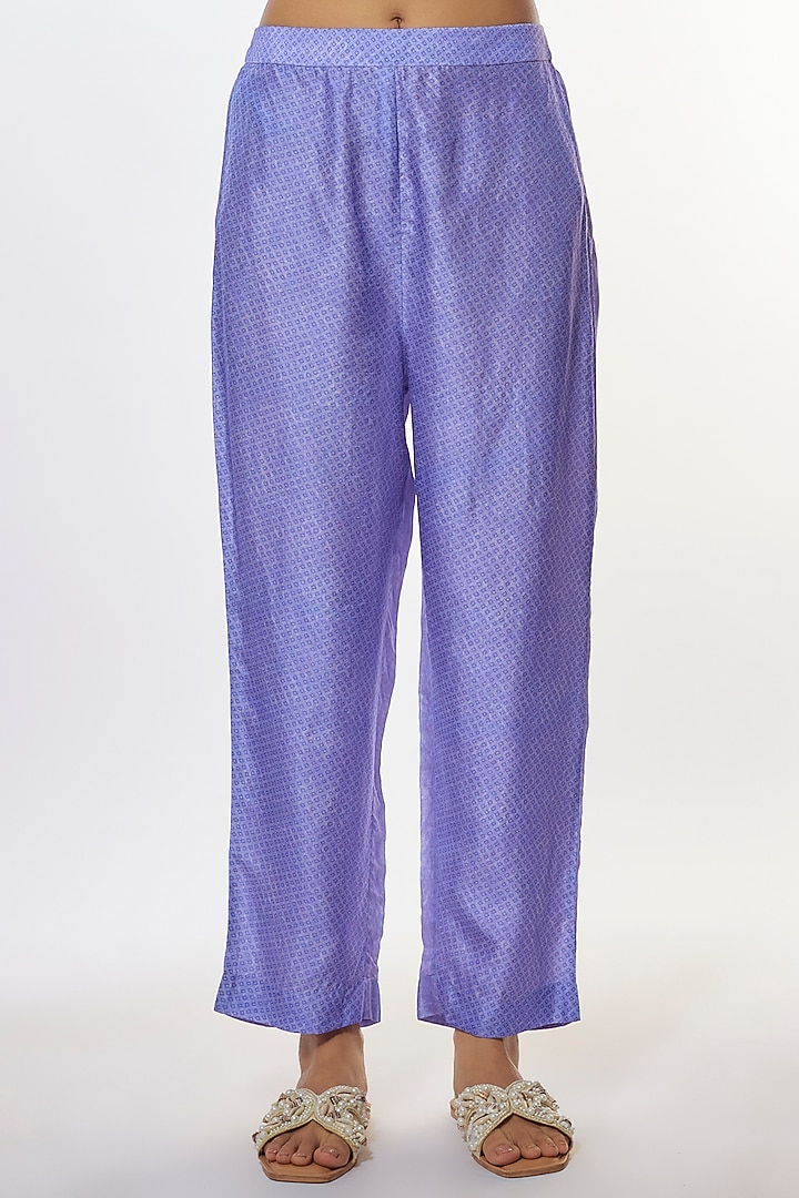 Purple Dupion Silk Floral Printed Co-Ord Set by CLOS at Pernia's Pop Up Shop