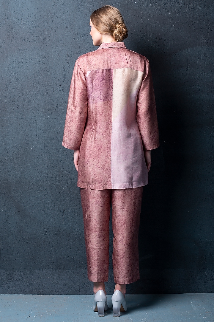 Crepe Pink Dupion Silk Pant Set by CLOS at Pernia's Pop Up Shop