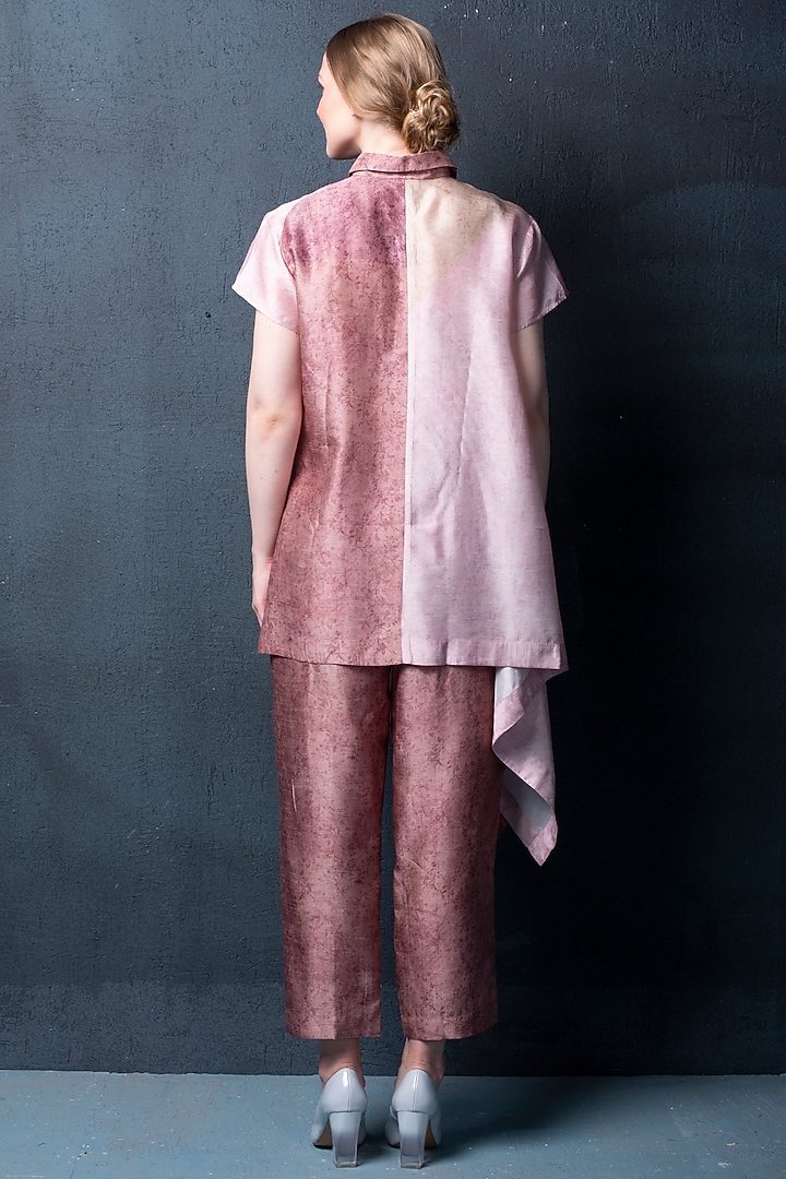 Pink Dupion Silk Pant Set by CLOS at Pernia's Pop Up Shop