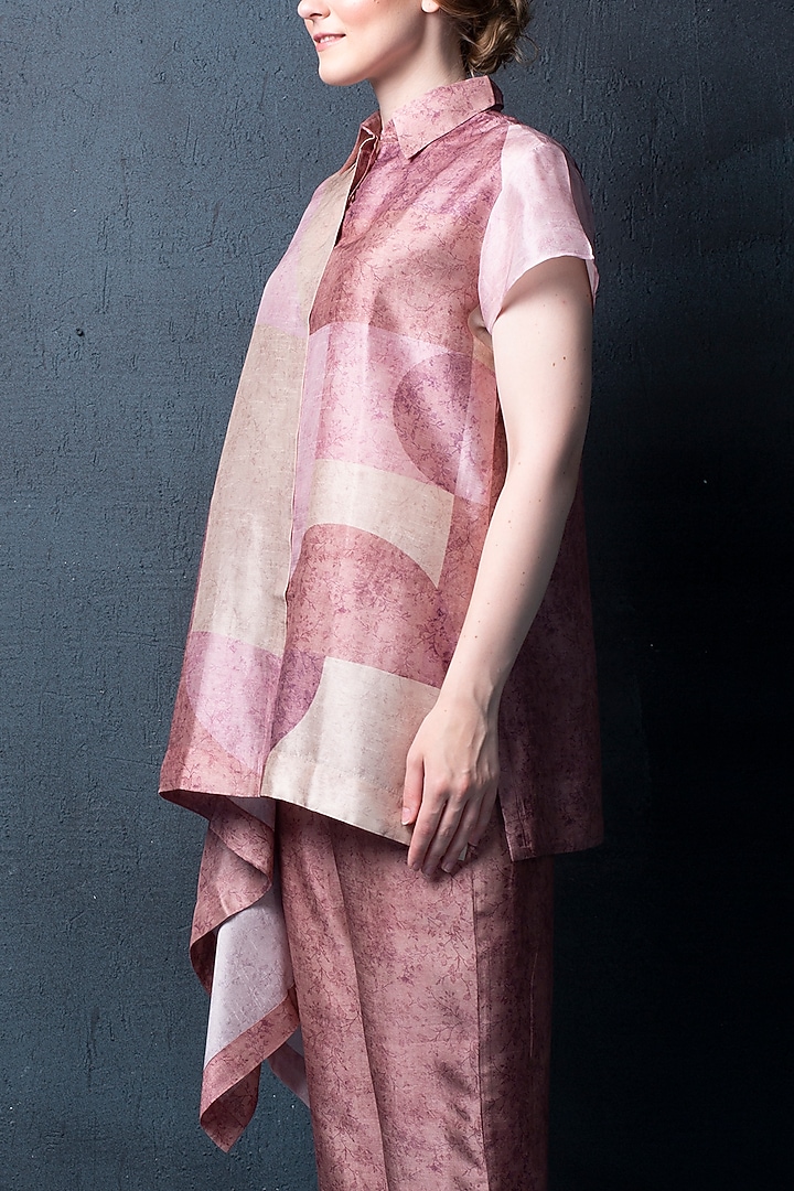 Pink Dupion Silk Pant Set by CLOS at Pernia's Pop Up Shop