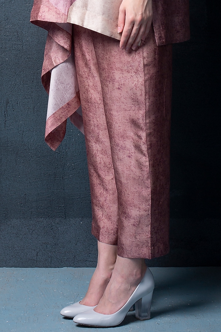 Pink Dupion Silk Pant Set by CLOS at Pernia's Pop Up Shop