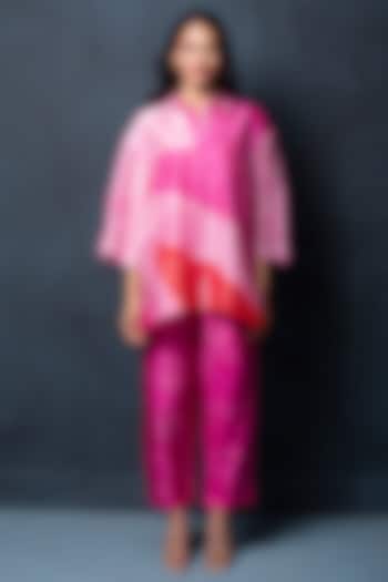 Hot Pink Dupion Silk Pant Set by CLOS at Pernia's Pop Up Shop