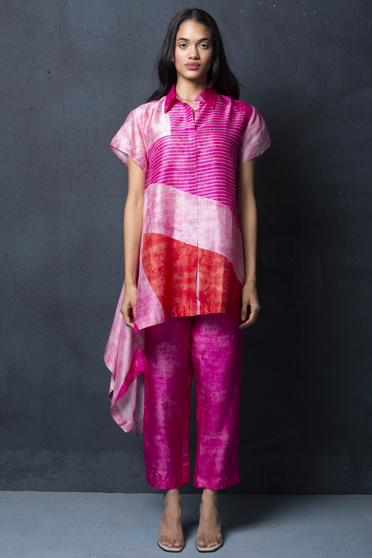 Hot Pink Pant Set in Dupion Silk by CLOS at Pernia's Pop Up Shop