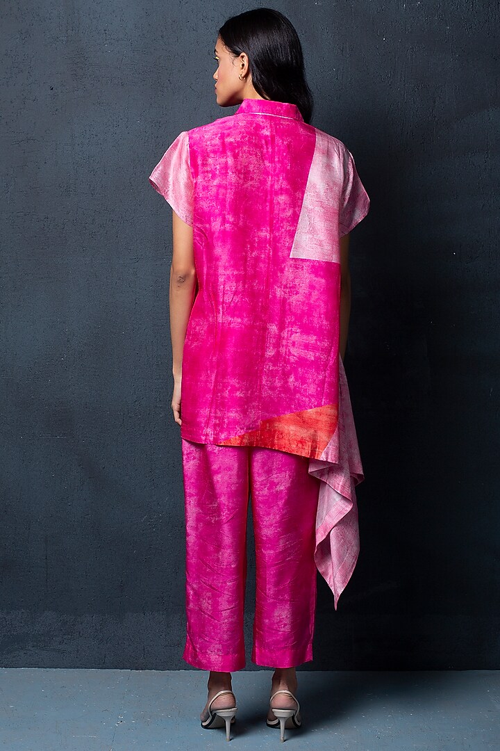 Hot Pink Pant Set in Dupion Silk by CLOS at Pernia's Pop Up Shop