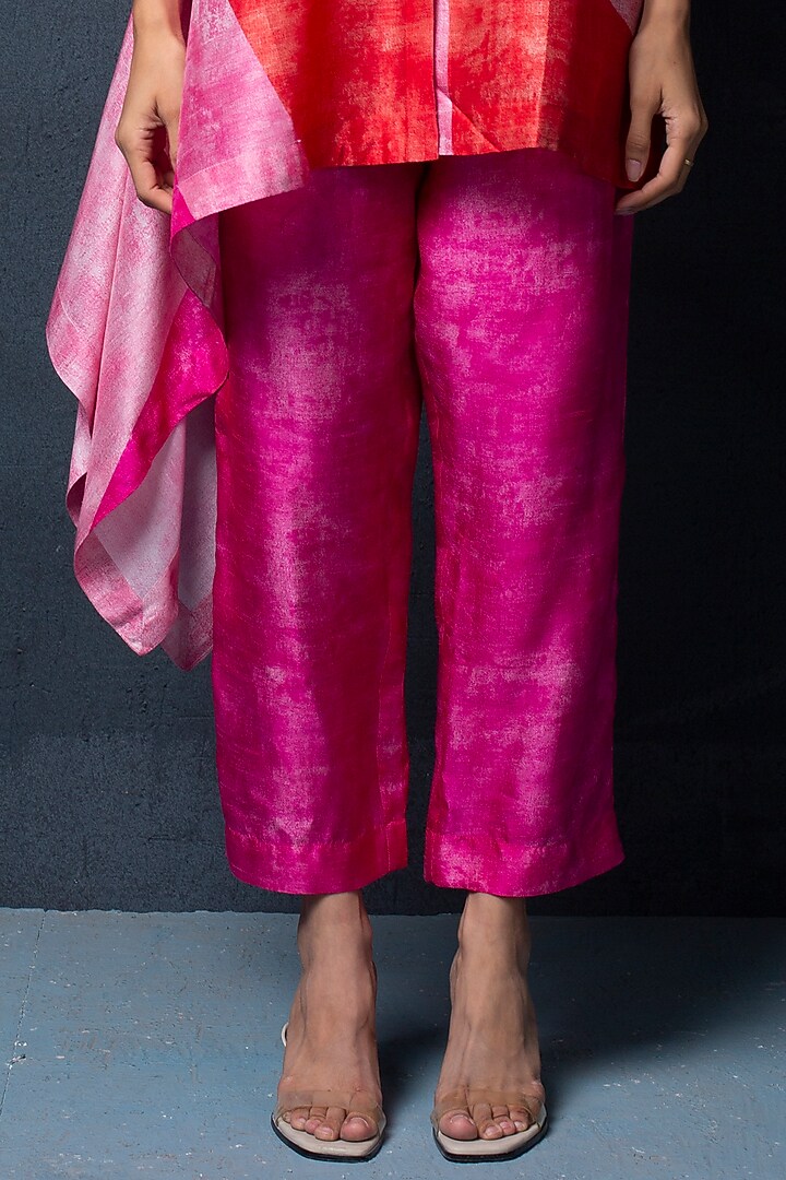 Hot Pink Pant Set in Dupion Silk by CLOS at Pernia's Pop Up Shop
