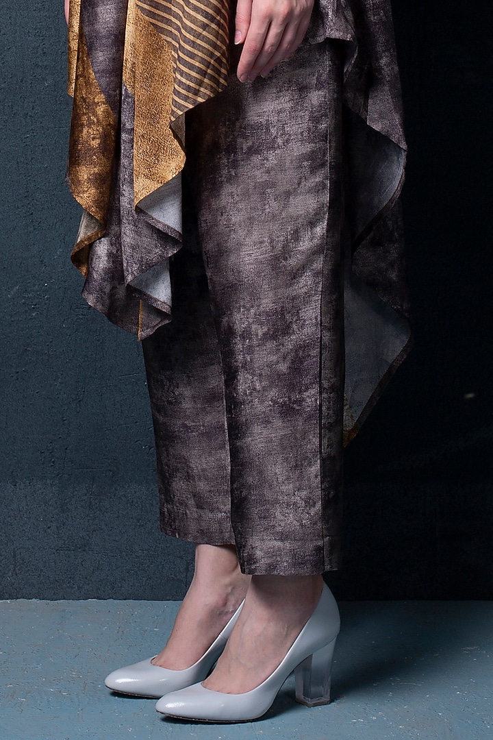 Brown Pant Set in Dupion Silk by CLOS at Pernia's Pop Up Shop