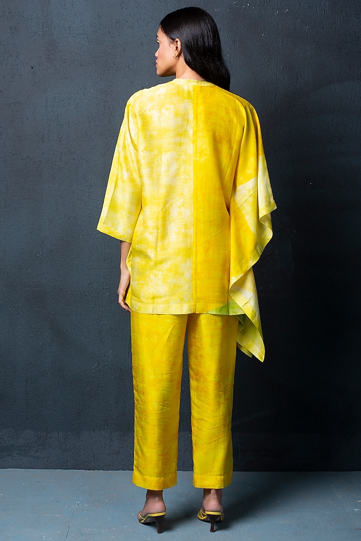 Lemon Yellow Dupion Silk Pant Set by CLOS at Pernia's Pop Up Shop