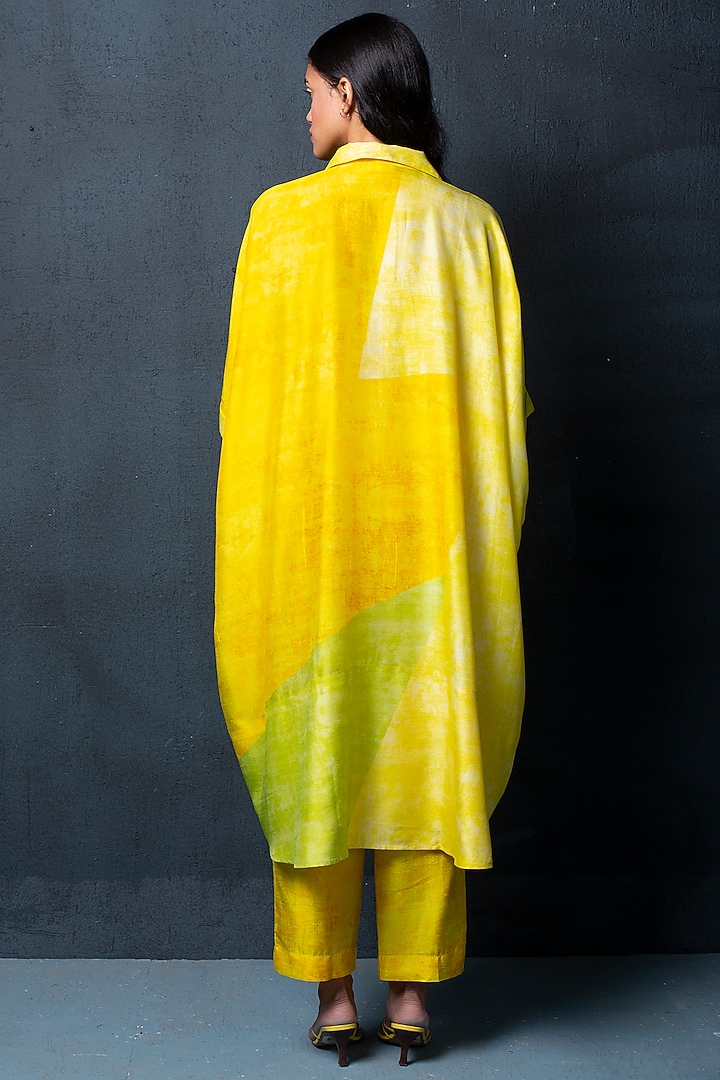 Lemon Yellow Pant Set in Dupion Silk by CLOS at Pernia's Pop Up Shop