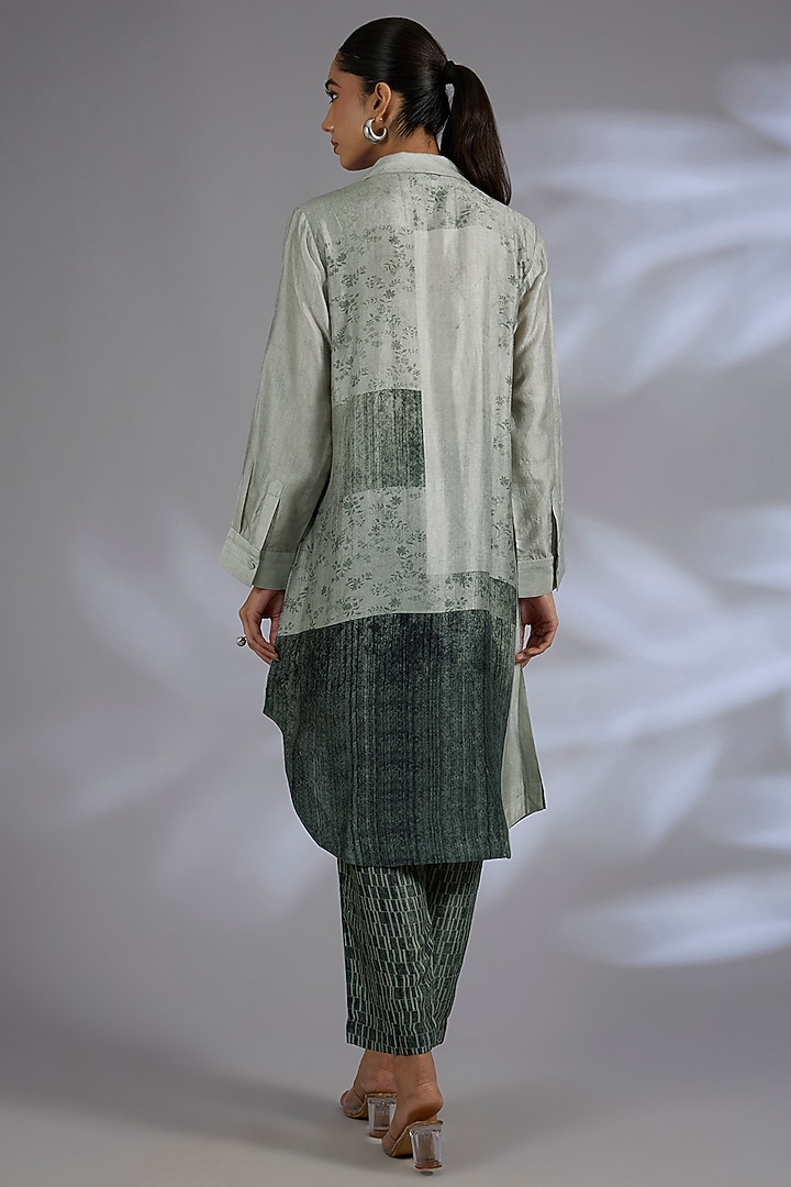 Grey Dupion Silk Kurta Set by CLOS at Pernia's Pop Up Shop