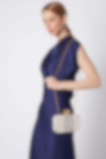 White Handcrafted Embellished Clutch by A Clutch Story at Pernia's Pop Up Shop
