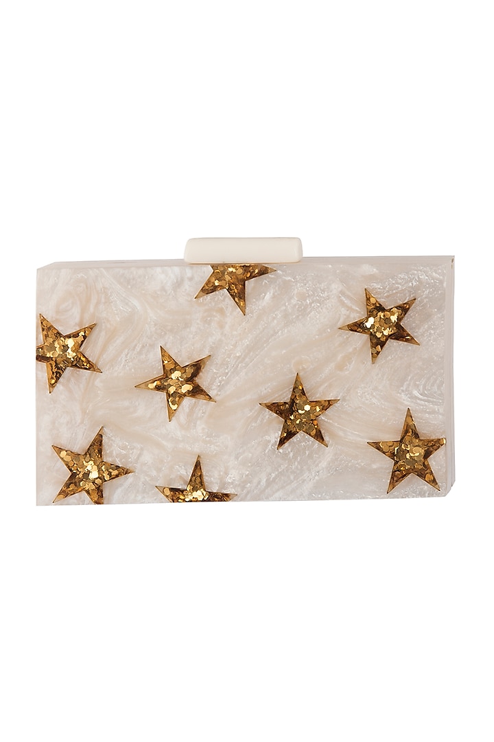 White Handcrafted & Engraved Clutch by A Clutch Story