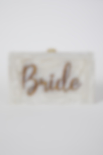 White Glitter Bride Marble Clutch by A Clutch Story