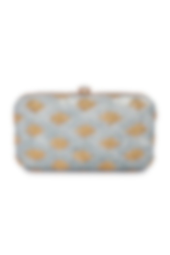 Silver Beaded Clutch With Chain by A Clutch Story