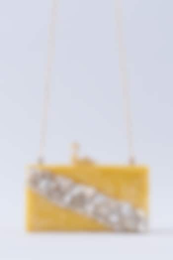 Yellow Resin Embellished Clutch by A Clutch Story at Pernia's Pop Up Shop