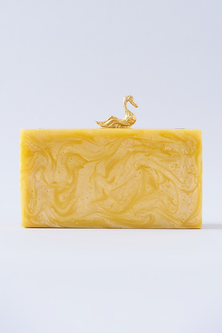 Yellow Resin Embellished Clutch by A Clutch Story at Pernia's Pop Up Shop