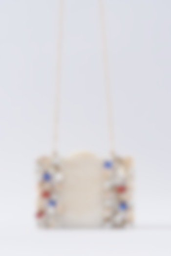 White Resin Embellished Clutch by A Clutch Story at Pernia's Pop Up Shop