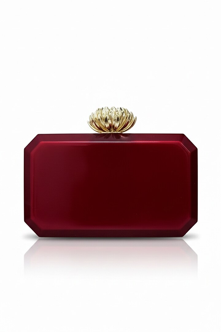 Red Resin Rhinestones Embellished Clutch by A Clutch Story at Pernia's Pop Up Shop