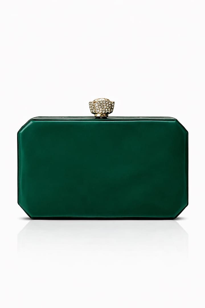 Green Resin Rhinestones Embellished Clutch by A Clutch Story at Pernia's Pop Up Shop