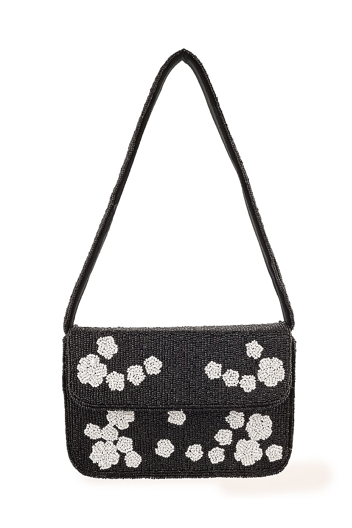 Black Velvet Floral Beadwork Handcrafted Purse by A Clutch Story at Pernia's Pop Up Shop
