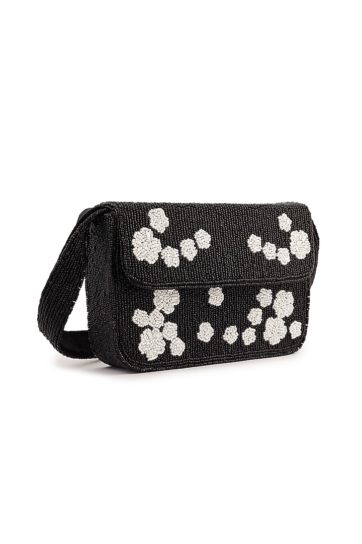 Black Velvet Floral Beadwork Handcrafted Purse by A Clutch Story at Pernia's Pop Up Shop