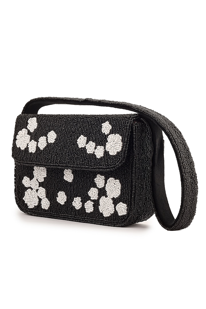 Black Velvet Floral Beadwork Handcrafted Purse by A Clutch Story at Pernia's Pop Up Shop