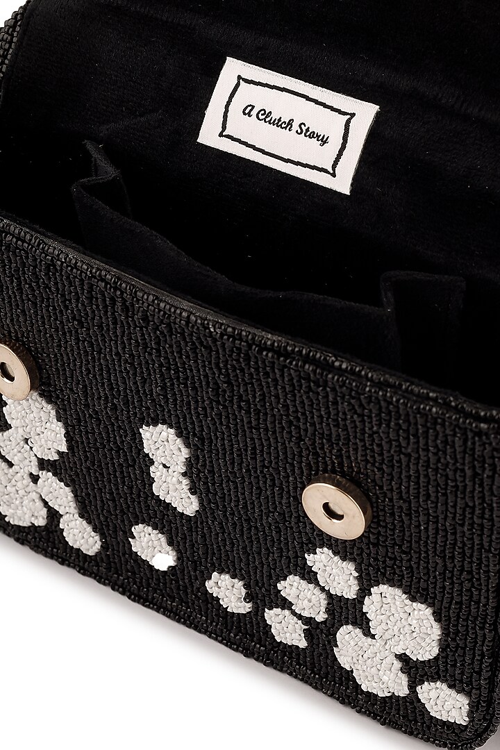 Black Velvet Floral Beadwork Handcrafted Purse by A Clutch Story at Pernia's Pop Up Shop