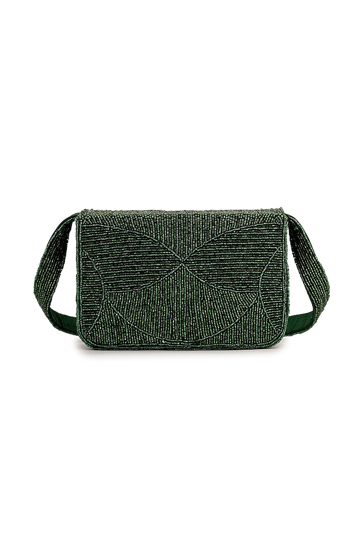 Green Velvet Beadwork Shoulder Bag by A Clutch Story at Pernia's Pop Up Shop