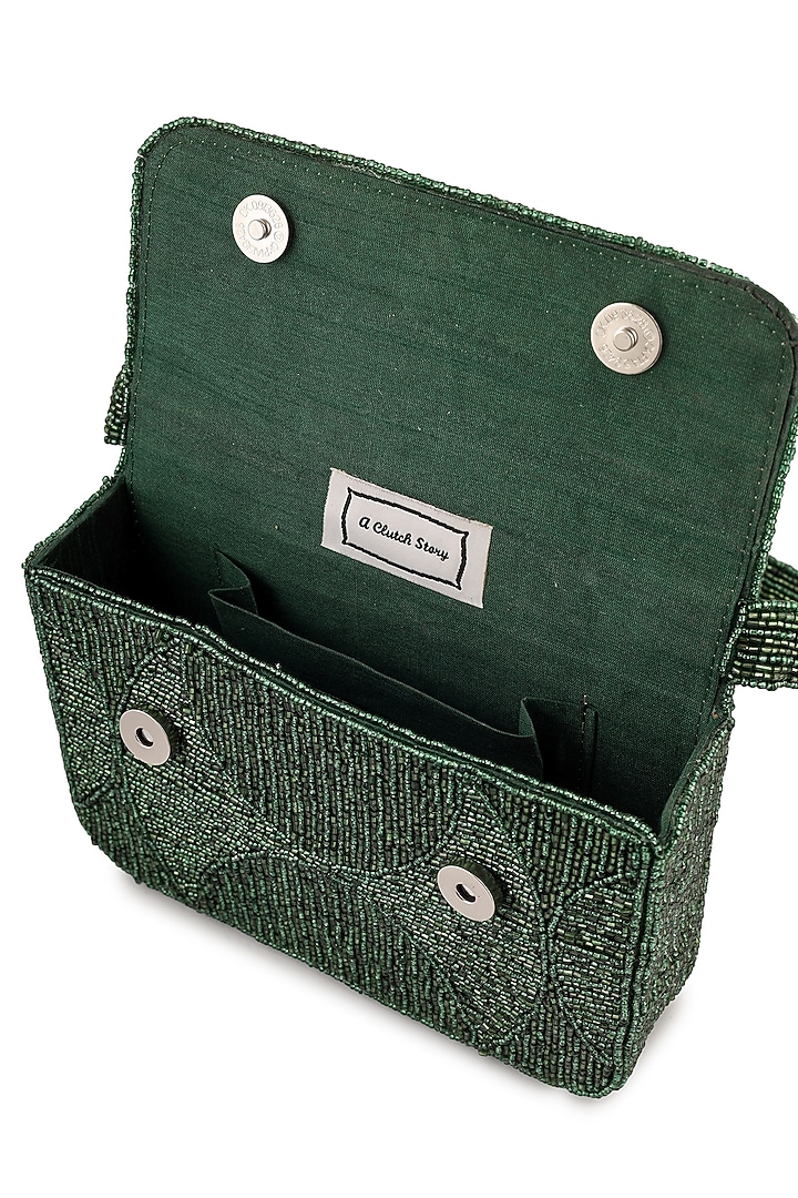 Green Velvet Beadwork Shoulder Bag by A Clutch Story at Pernia's Pop Up Shop
