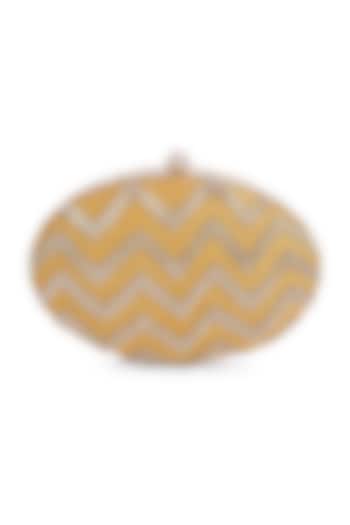 Gold Hand Embroidered Oval Clutch by A Clutch Story