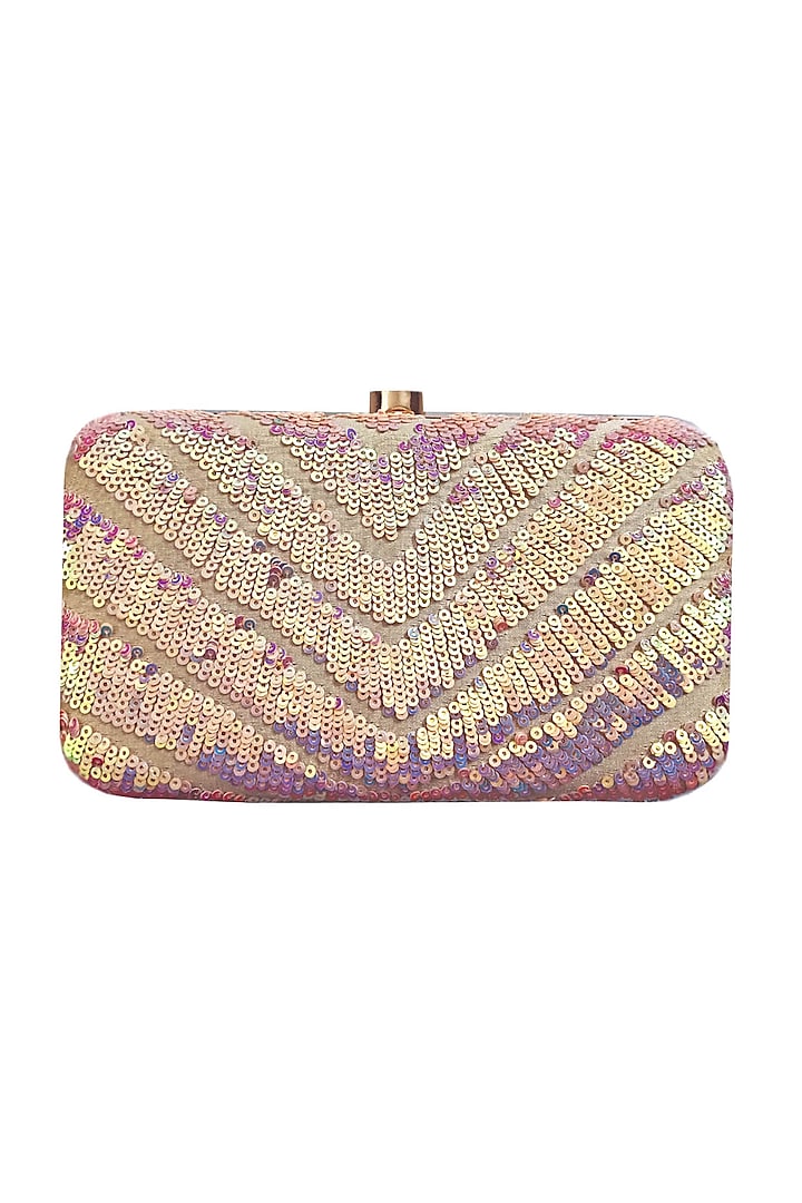 Pink Box Hand Embroidered Clutch by A Clutch Story