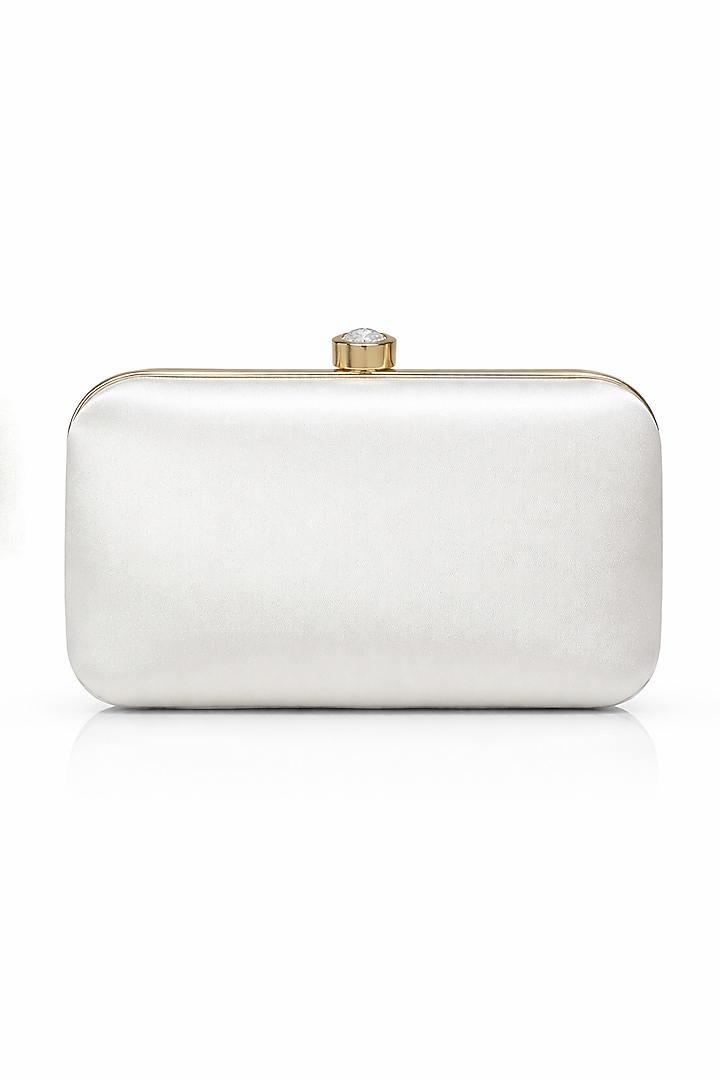 Silver Silk Hand Embroidered Clutch by A Clutch Story at Pernia's Pop Up Shop