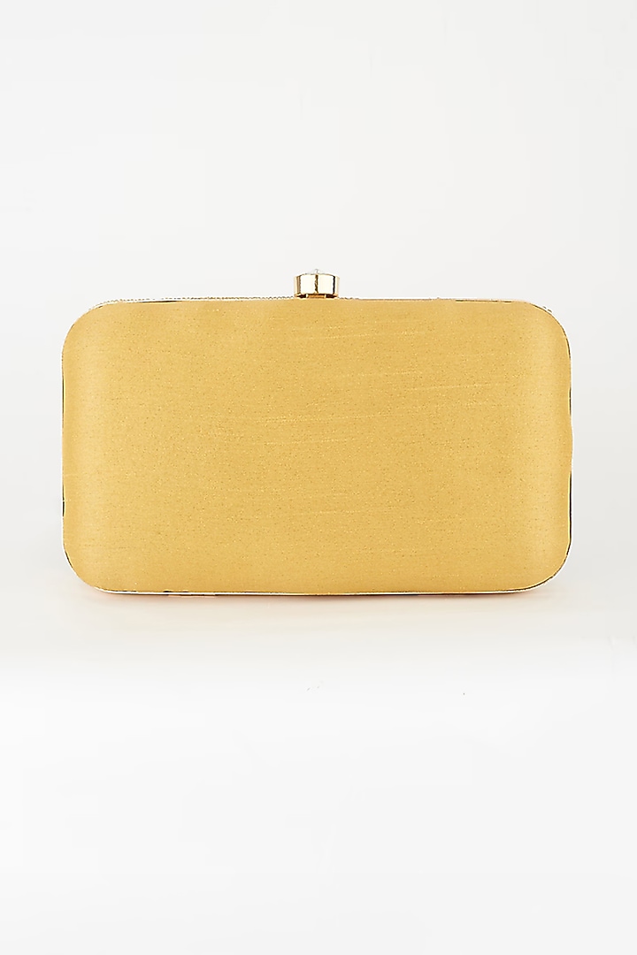 Gold Silk Beads Hand Embroidered Clutch by A Clutch Story at Pernia's Pop Up Shop