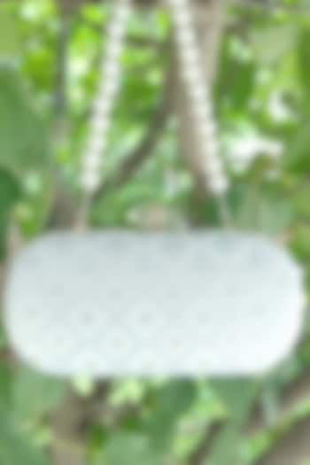 White Brocade Rectangle Clutch by A Clutch Story at Pernia's Pop Up Shop