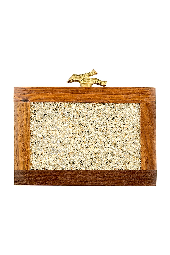 Brown & Gold Glitter Clutch by A Clutch Story at Pernia's Pop Up Shop