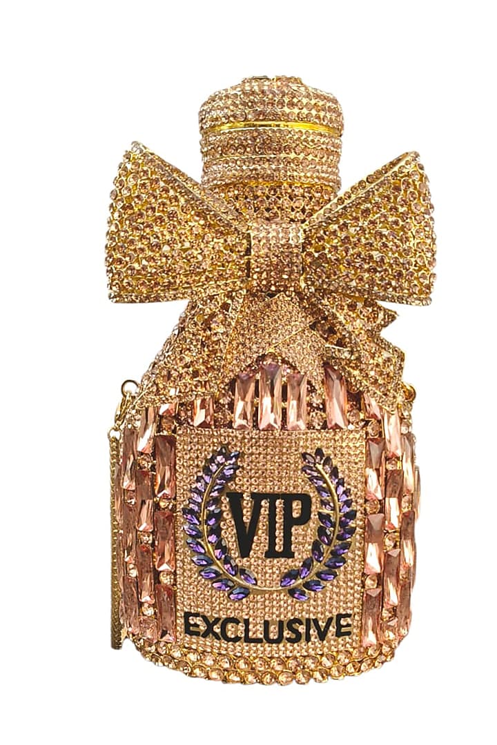 Rose Gold Diamond Rhinestone Champagne Clutch by A Clutch Story at Pernia's Pop Up Shop