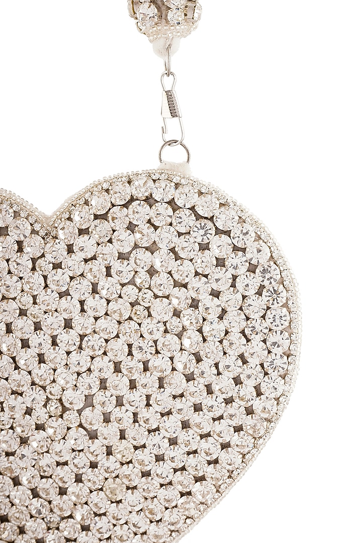 Silver Diamond Rhinestone Heart Shaped Clutch by A Clutch Story at Pernia's Pop Up Shop