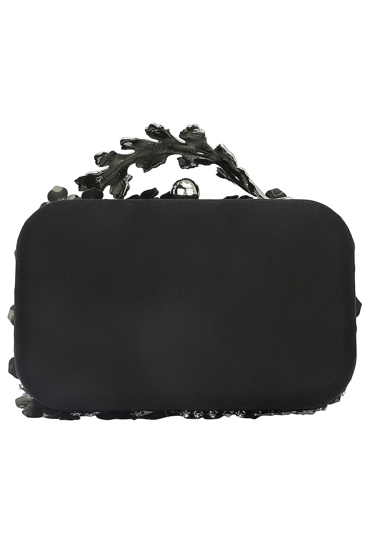 Black and silver sequins flower box clutch available only at Pernia's Pop Up Shop.