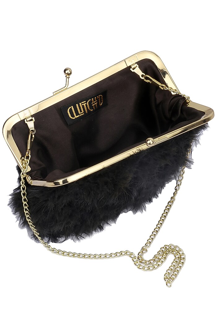 Black soft furr bag/pouch available only at Pernia's Pop Up Shop.