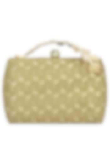 Dull gold laser cut boc clutch available only at Pernia's Pop Up Shop.