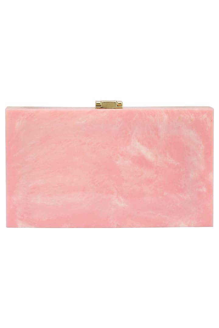 Bubblegum pink metal flowers box clutch available only at Pernia's Pop Up Shop.